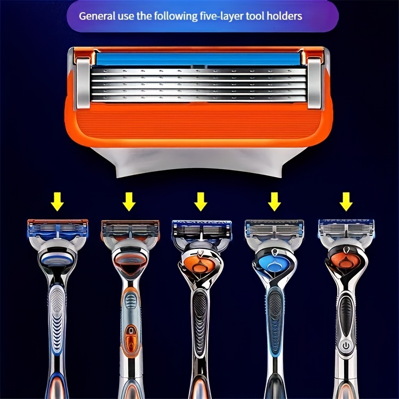 5 Layer Razor Blade Manual Beard Scraper Head Stainless Steel 4-36 Pcs