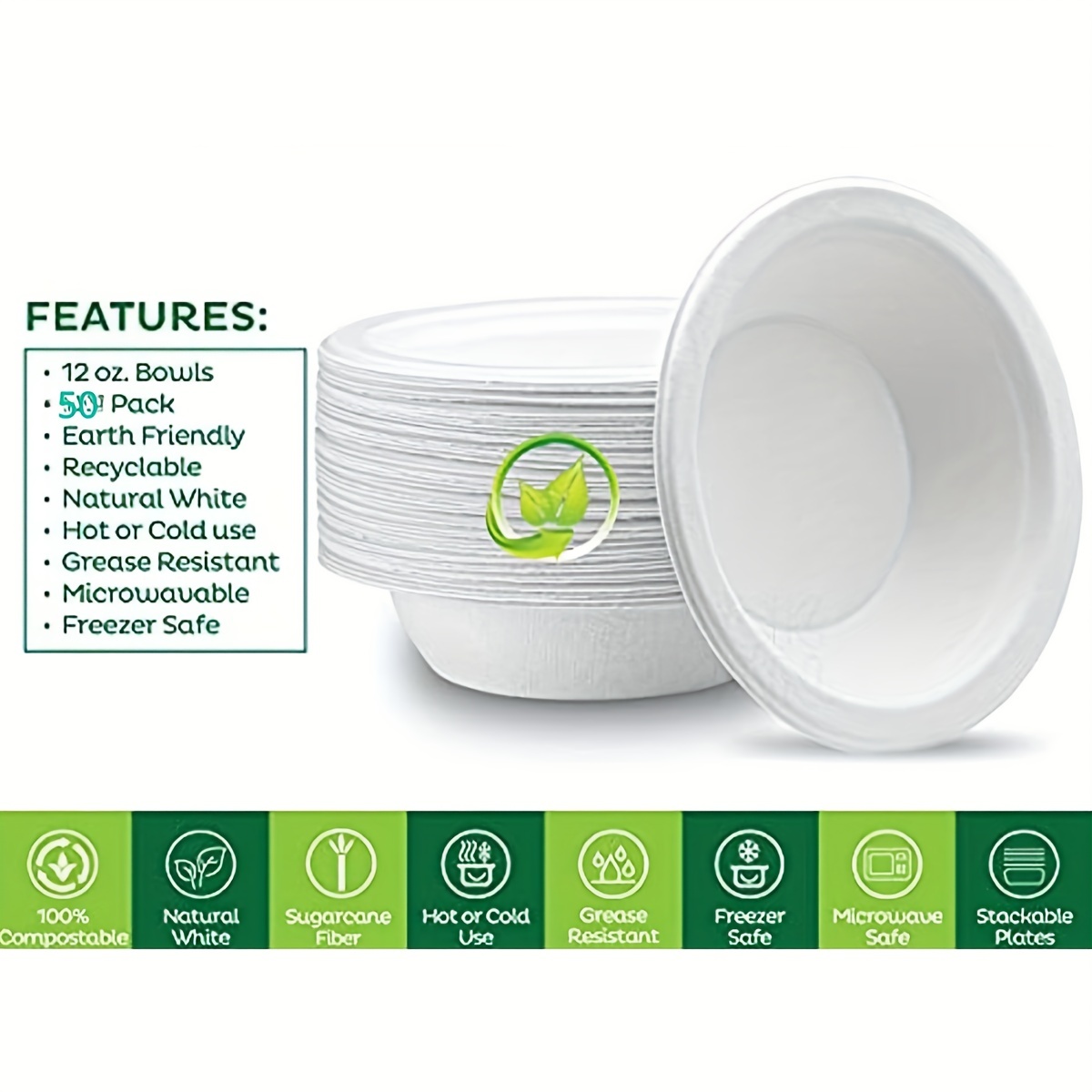  Comfy Package [Case of 500 100% Compostable 9 Inch Heavy-Duty  Paper Plates Eco-Friendly Disposable Sugarcane Plates : Health & Household