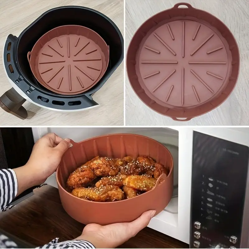Air Fryer Silicone Liners For Air Fryer Basket With Sturdy Strong Removable  Bottom Food Safe Air Fryer Accessories Replacement Of Air Fryer Parchment Paper  Liners - Temu