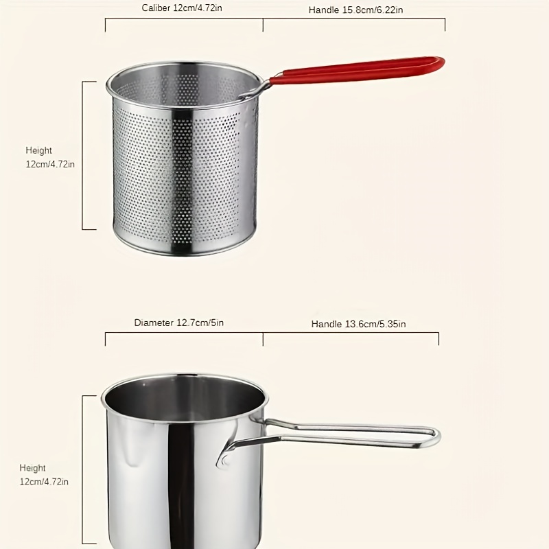 Stainless Steel Multifunction Pot With Lid Deep Fryer With Basket