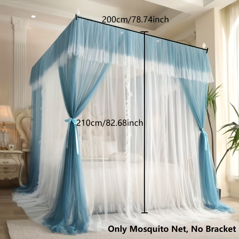 Sky Blue Double Layer Mosquito Net (no Bracket) Princess - Temu Canada