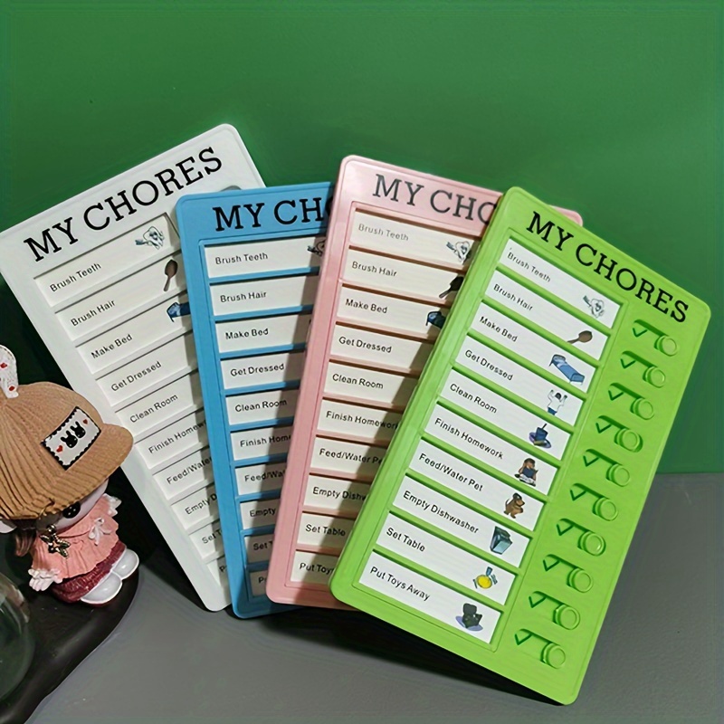 2X My Chores Checklist Memo Plastic Board, Detachable And Reusable Creative Memo  Checklist For Check Items And Form 