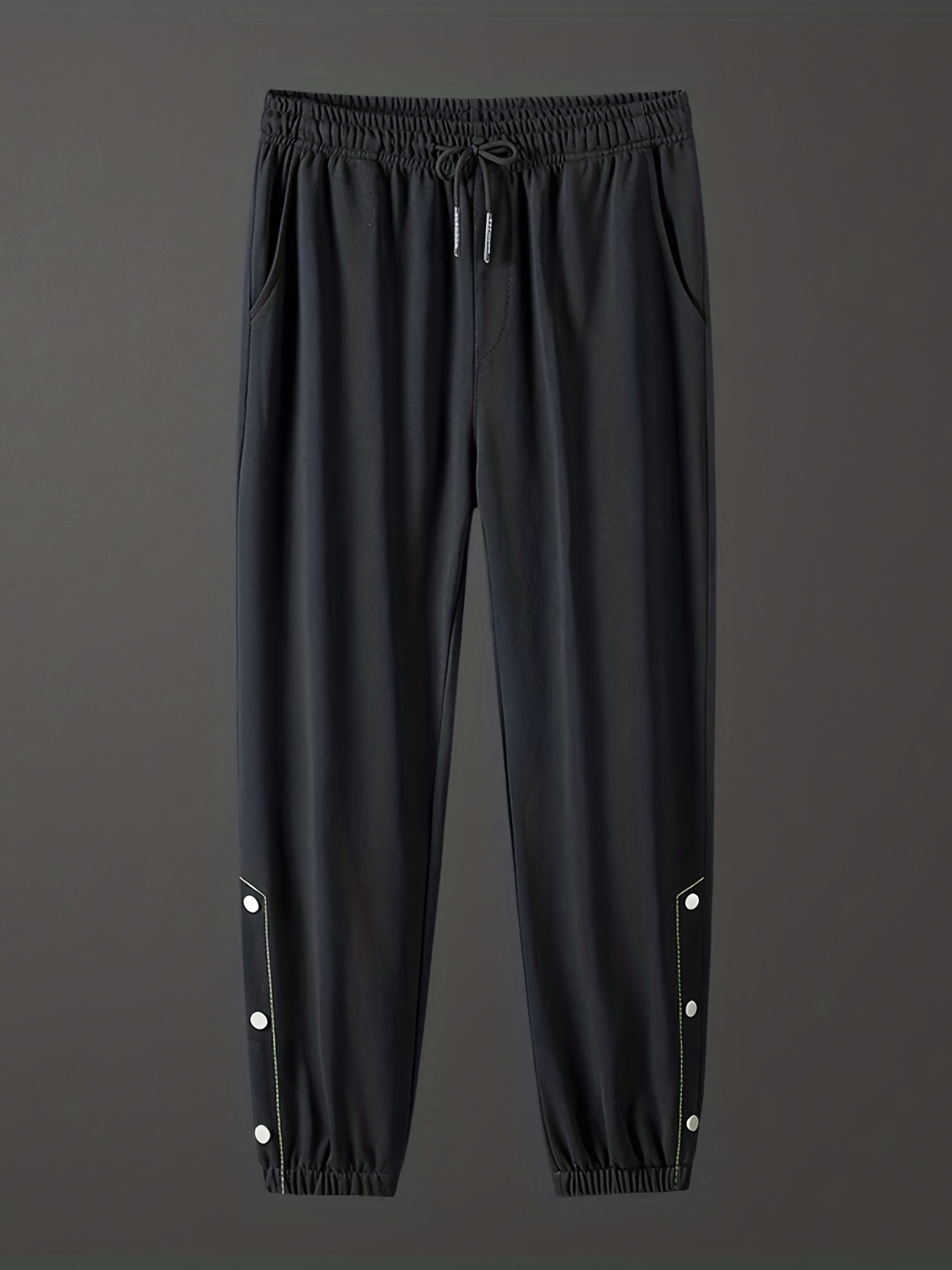 Men's Casual Tapered Trousers Solid Casual Long Cropped - Temu