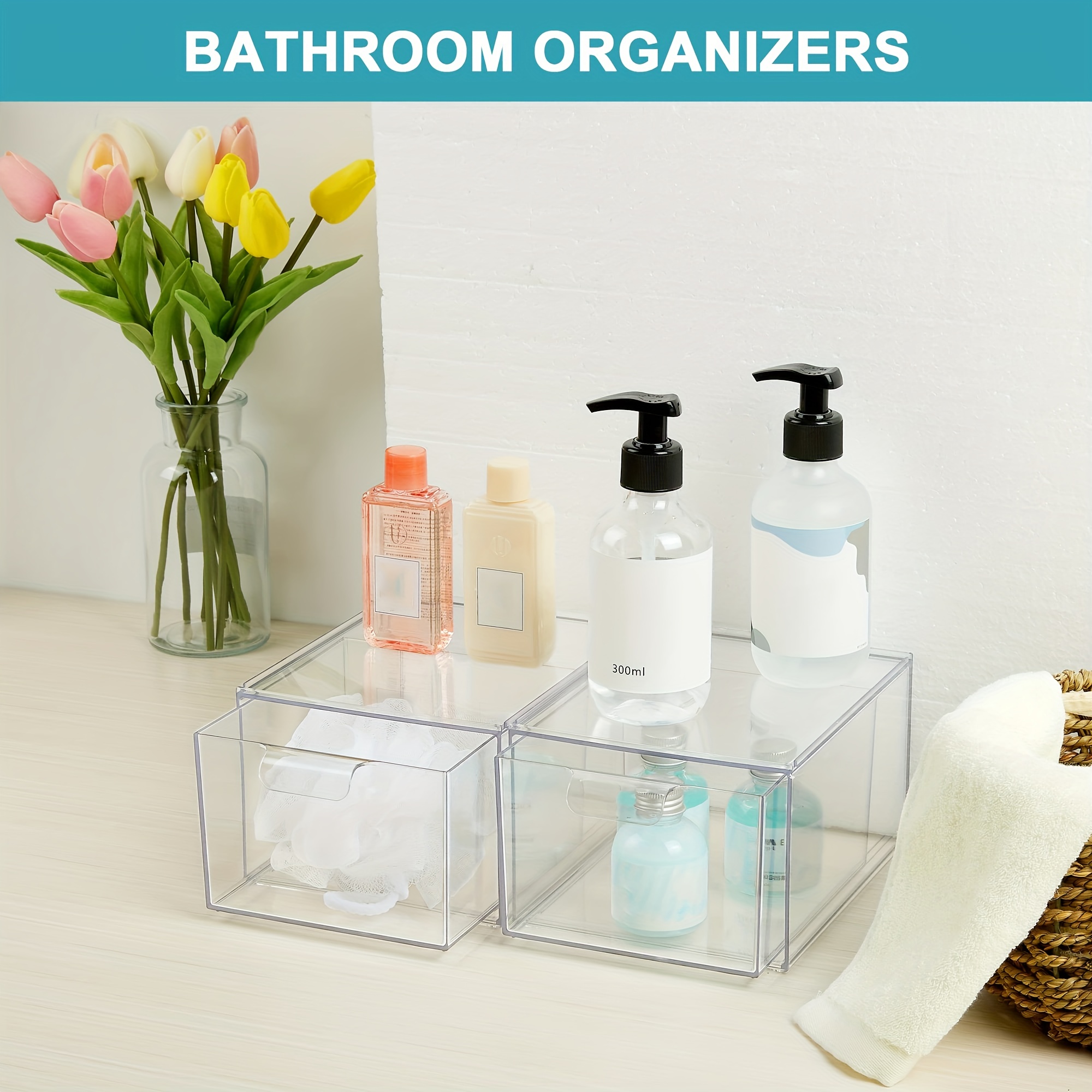 Clear Plastic Stackable Closet Storage Organizer With Pull - Temu