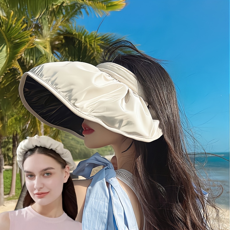 Wide Brim Sun Visor Foldable Picnic Hat Beach UV Protection Scallop for Outdoor, Women's Hat & Caps,Temu