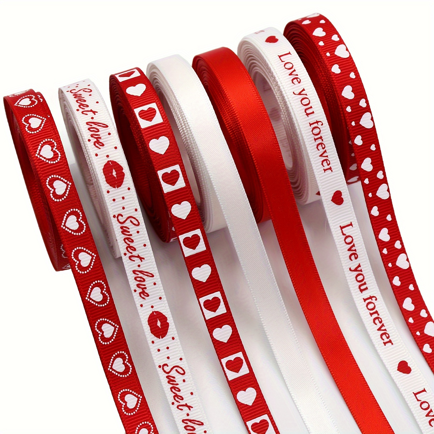 Red Ribbon for Valentines Day Decorations, Ribbons for Crafts Love
