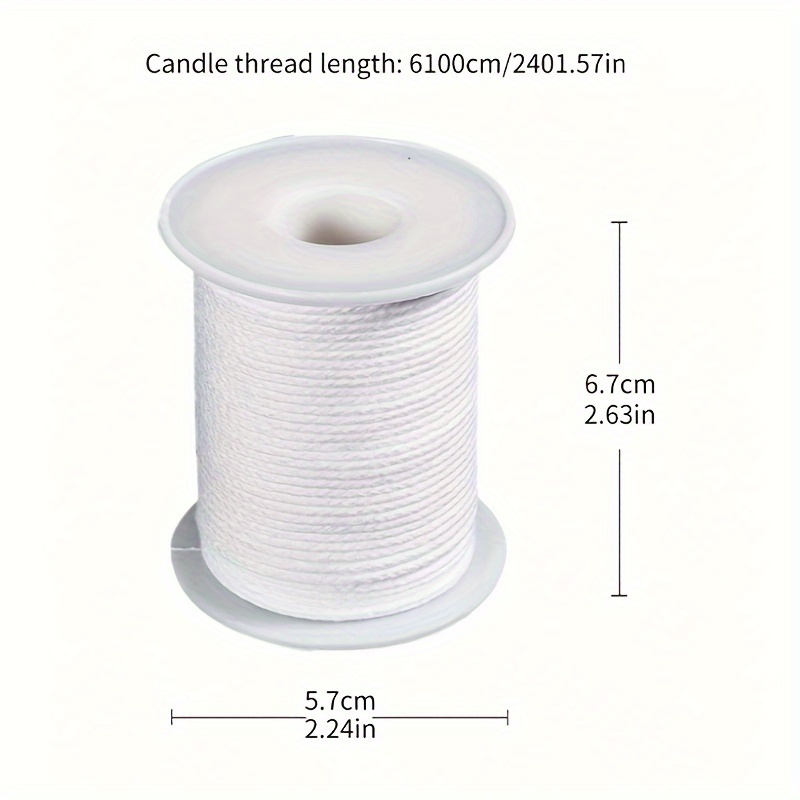2 PCS 24 PLY Braided Candle Wick Spool 200 Foot Candle Wick White Woven  Candle Wicks for Candle Making Cotton Candle Wicks Candle Wick Roll for DIY
