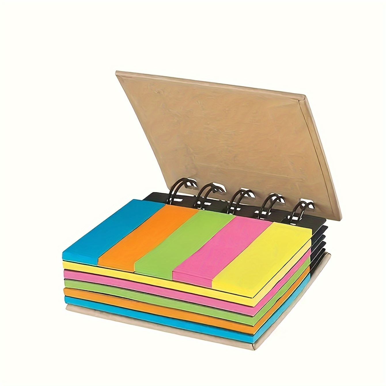 TEMU 1 Book 5 Colors 250 Sheets Paper Sticky Notes Advertising Gift Notepad Fluorescent Color Set Sticky Notes Combination Sticky Notes