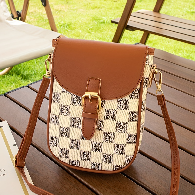 Retro Lattice Pattern Crossbody Bag, Pu Leather Flap Shoulder Bag, Perfect  Sling Bag For Daily Use - Temu Bulgaria