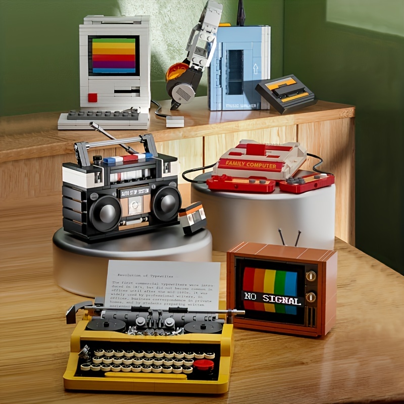 Cheefull Retro Typewriter Building Blocks Bricks Marking Machine Keyboard  66886 Kids Writing Machine Gift Toy Compatible 