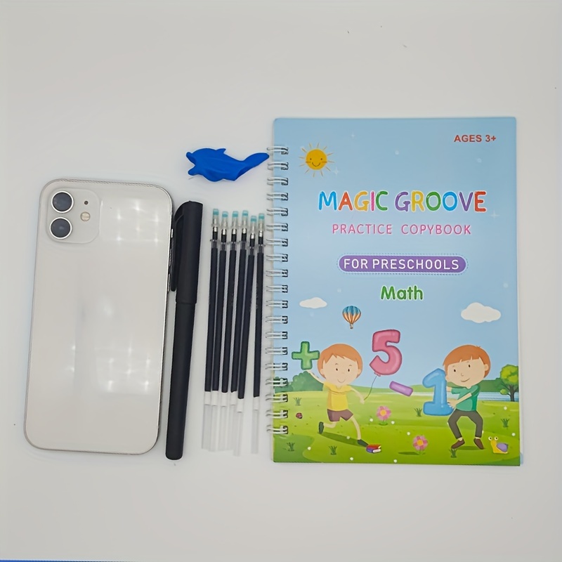 Magic Practice Copybook for Kids, Reusable Grooved