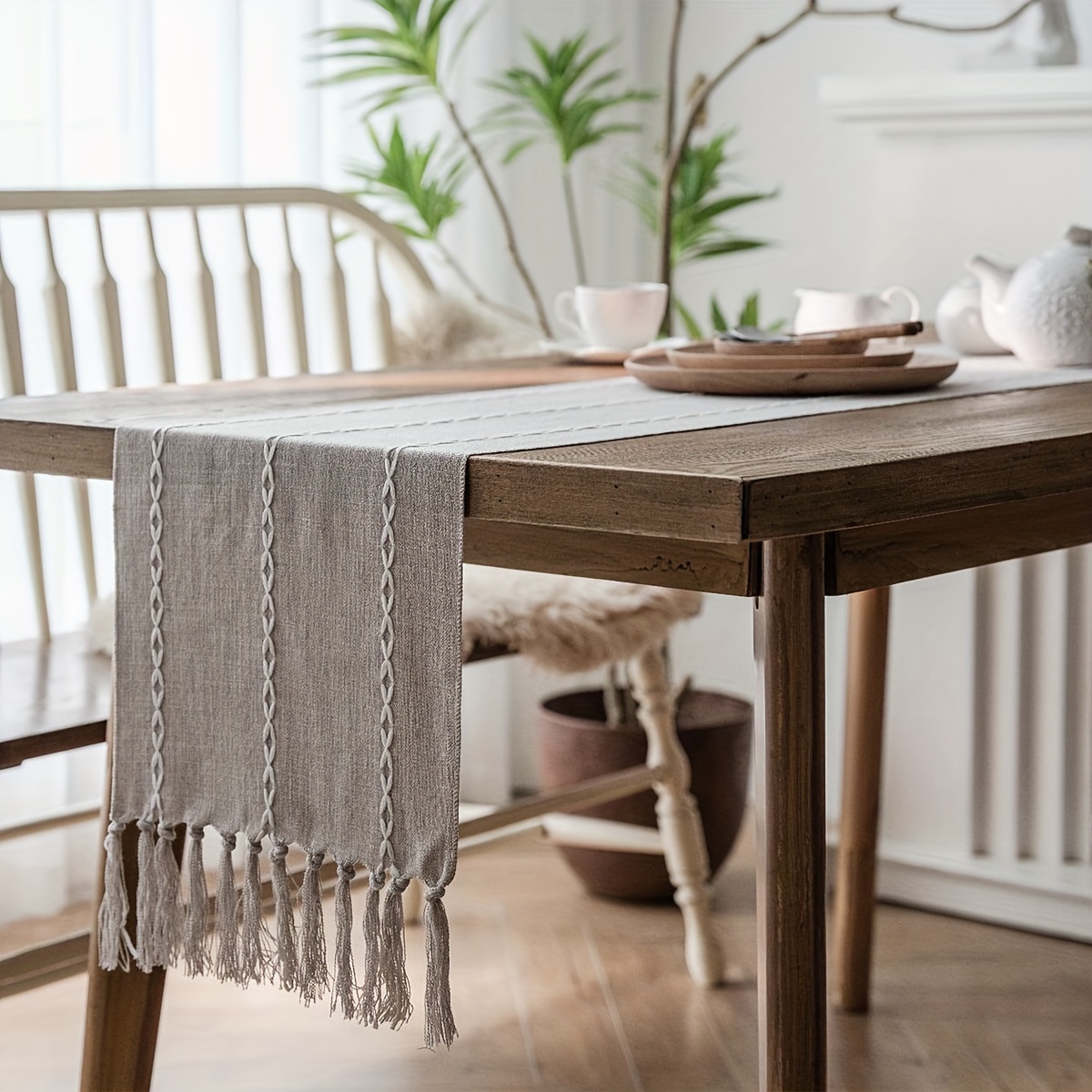 Polyester Table Runner Nordic Jacquard Geometric Table - Temu Australia