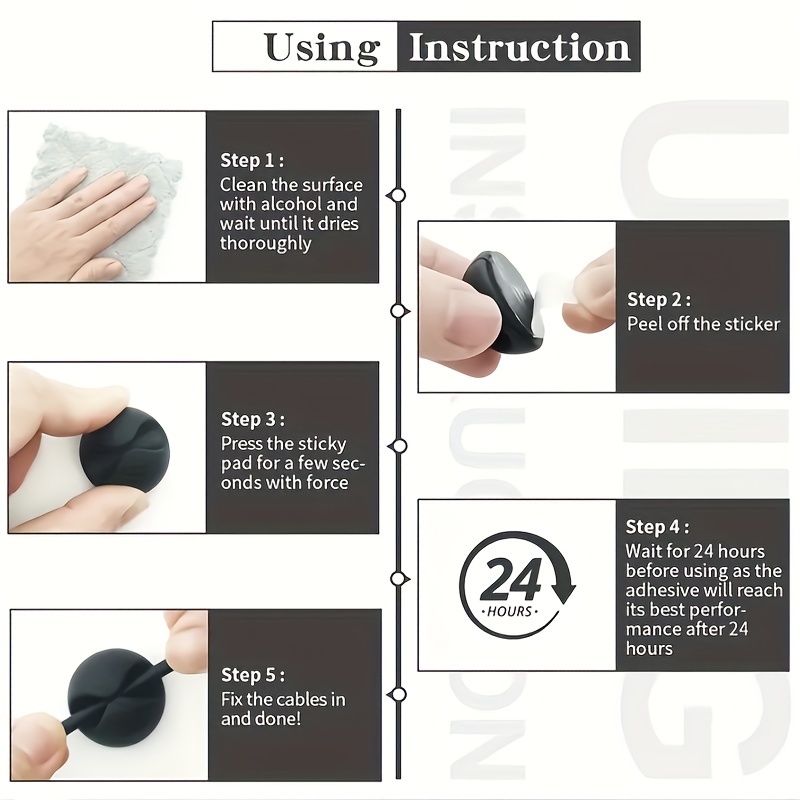 3/5/10pcs Silicone Desktop Cable Management Devices, with Data Cable Holder, Storage Buckle, Earphone Charging Cable, Bedside Cable Card Holder, for Cable Management