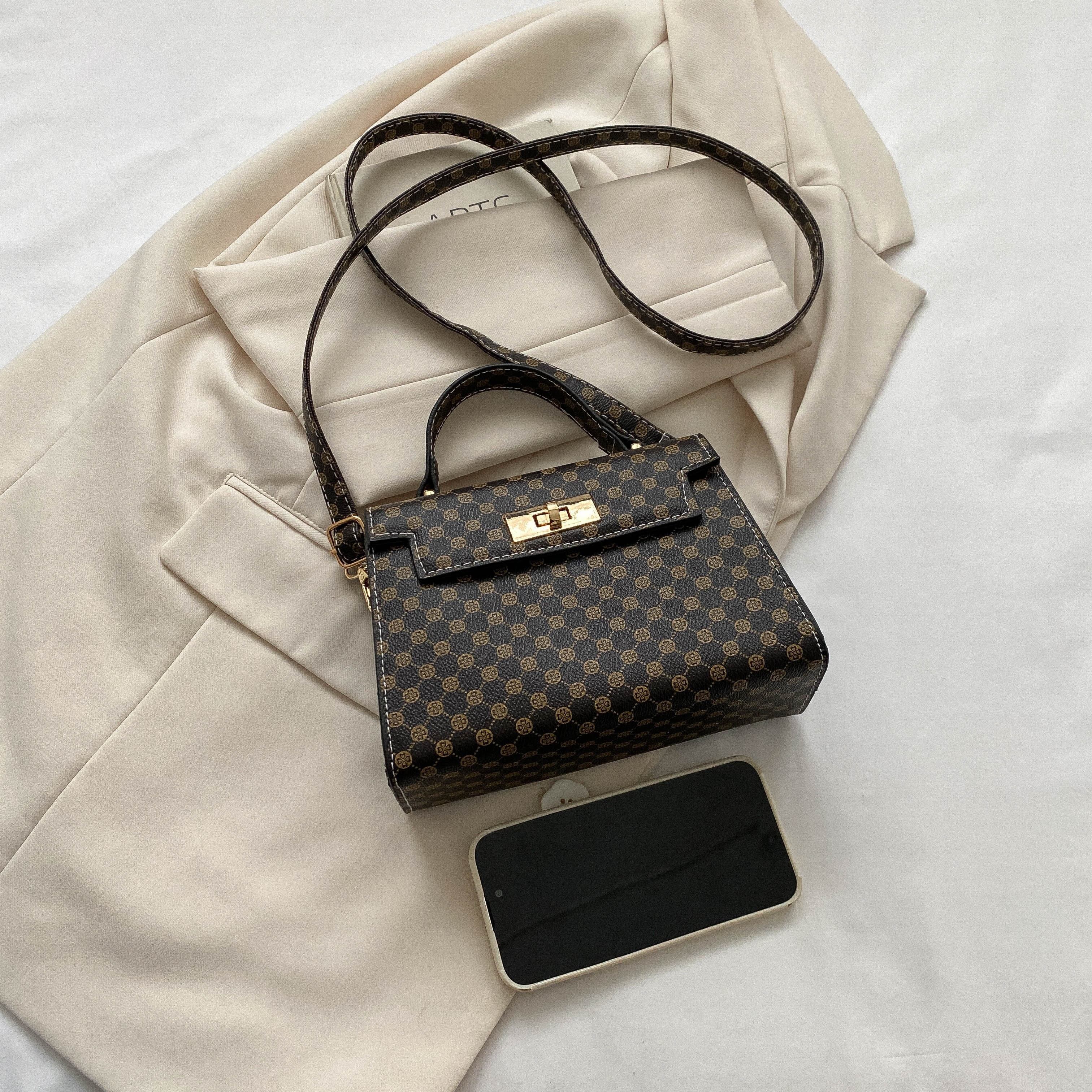 Black Leather Inspired Mini Kelly Bag | Luxury Small Handbag Black