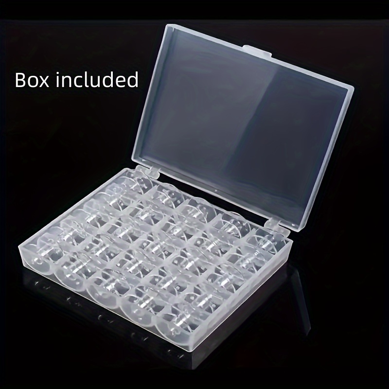 

25/36pcs, Empty Bobbins Sewing Machine Spools Clear Plastic With Case Storage Box For Brother Singer