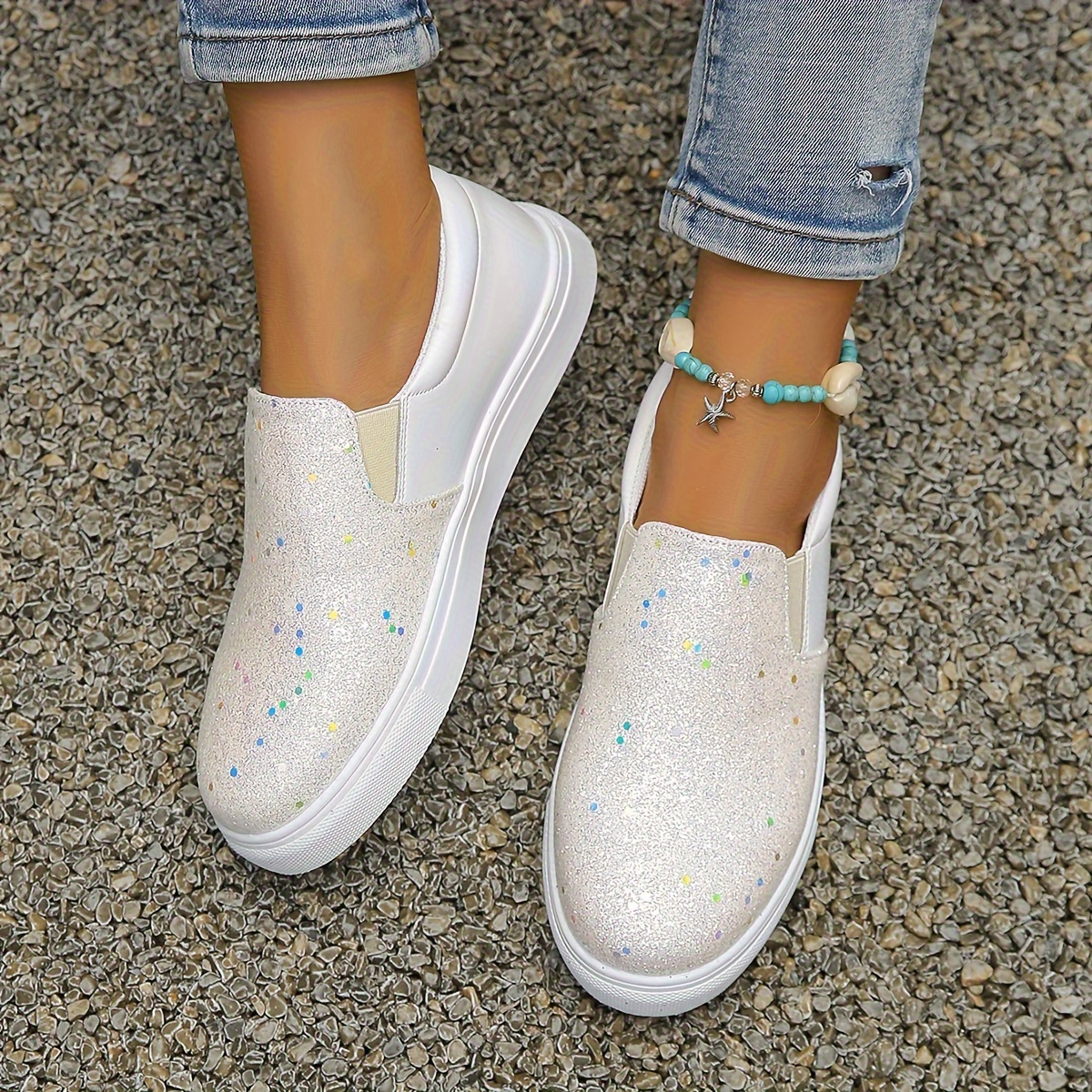 Sequin platform sneakers on sale