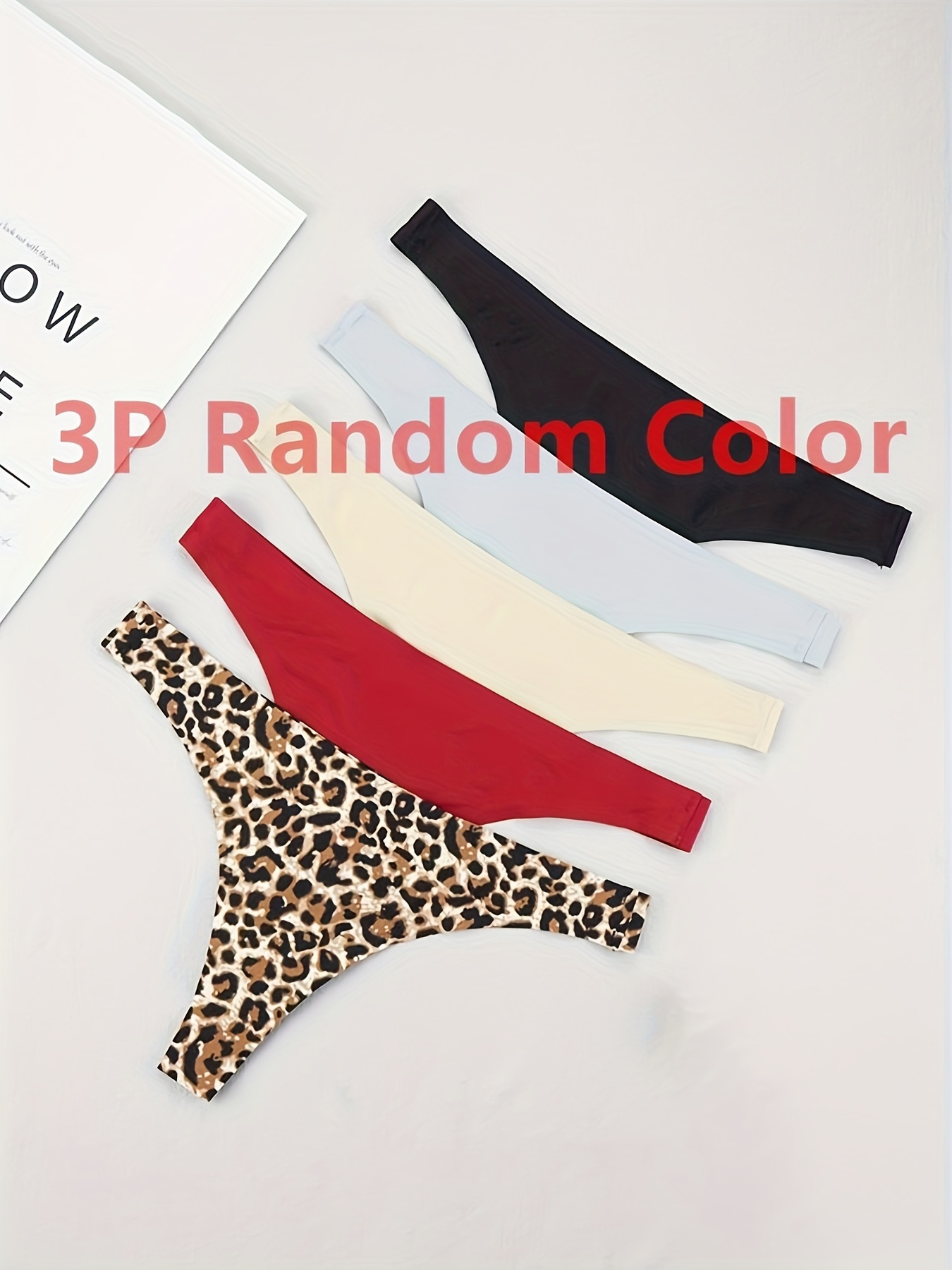 3 Pcs Sexy Thongs, Solid Color Cheeky Comfy Intimates Panties, Women's  Lingerie & Underwear