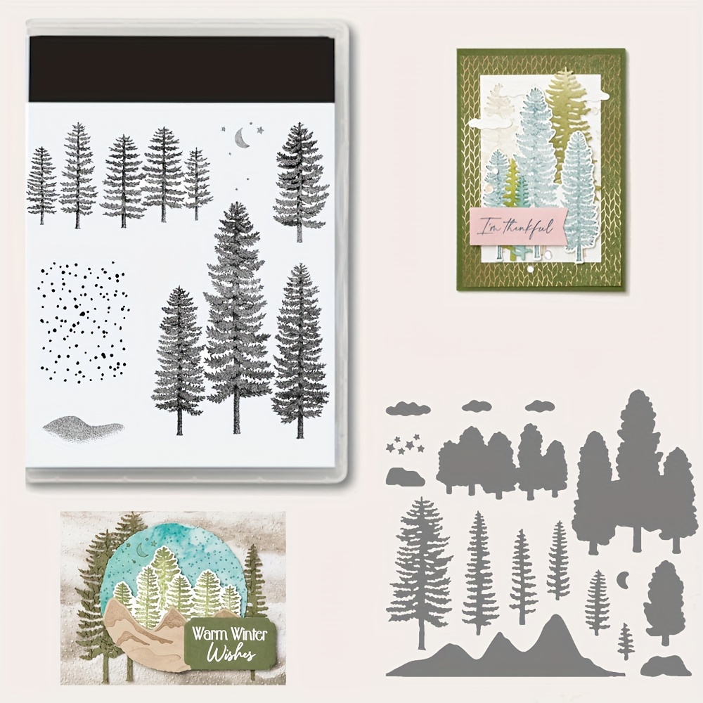 Evergreen Tree Metal Cutting Dies For Card Making Diy - Temu