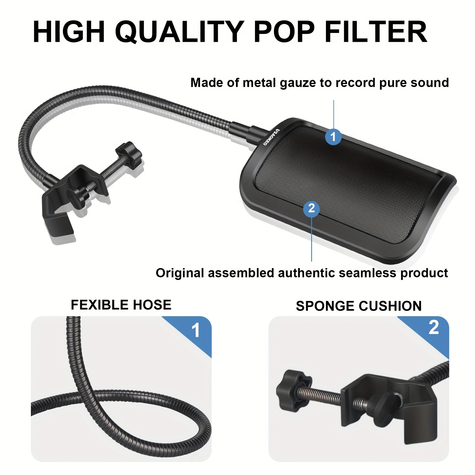 Filtre Anti Pop Professionnel du Micro Blue Yeti X - Bouclier de