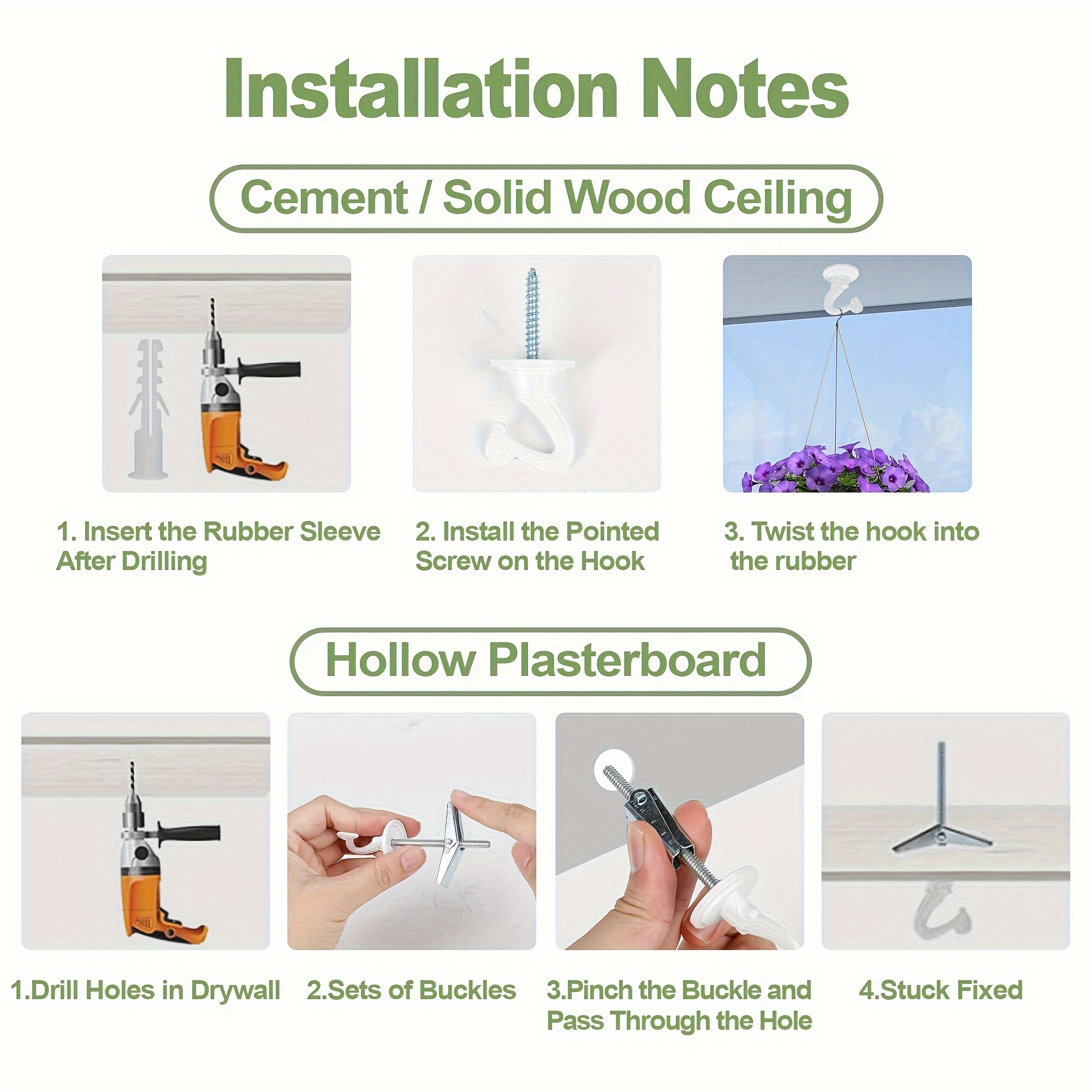  Ceiling Hooks For Hanging Plants-Metal Heavy Duty