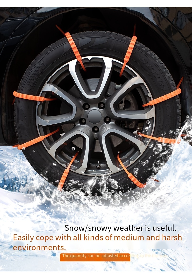 10 cadenas de neumáticos de nieve para automóvil, cadenas ajustables para  cable de nieve, ajuste universal para la mayoría de automóviles
