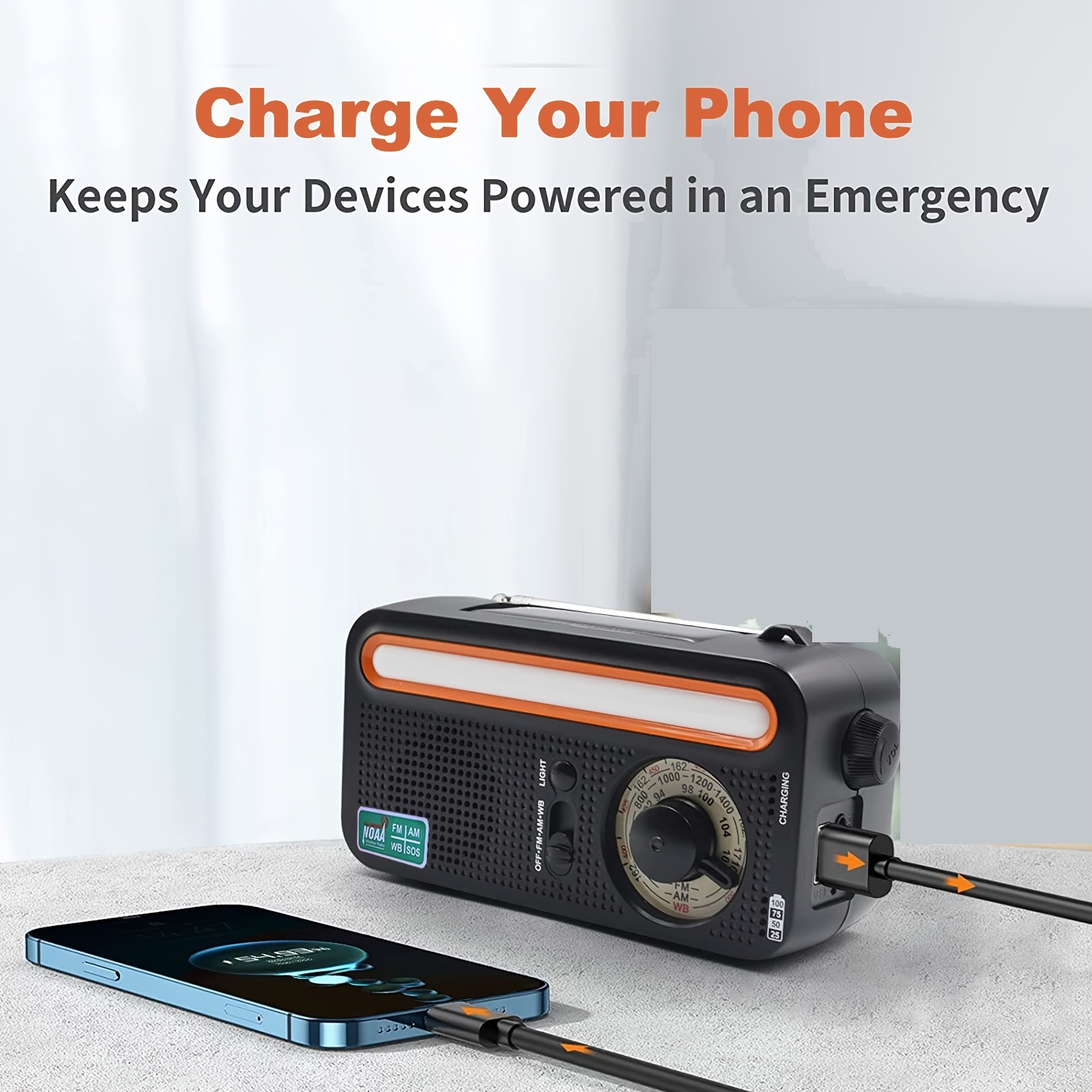 Stay Prepared Protected: Emergency Solar Crank Radio With - Temu Philippines