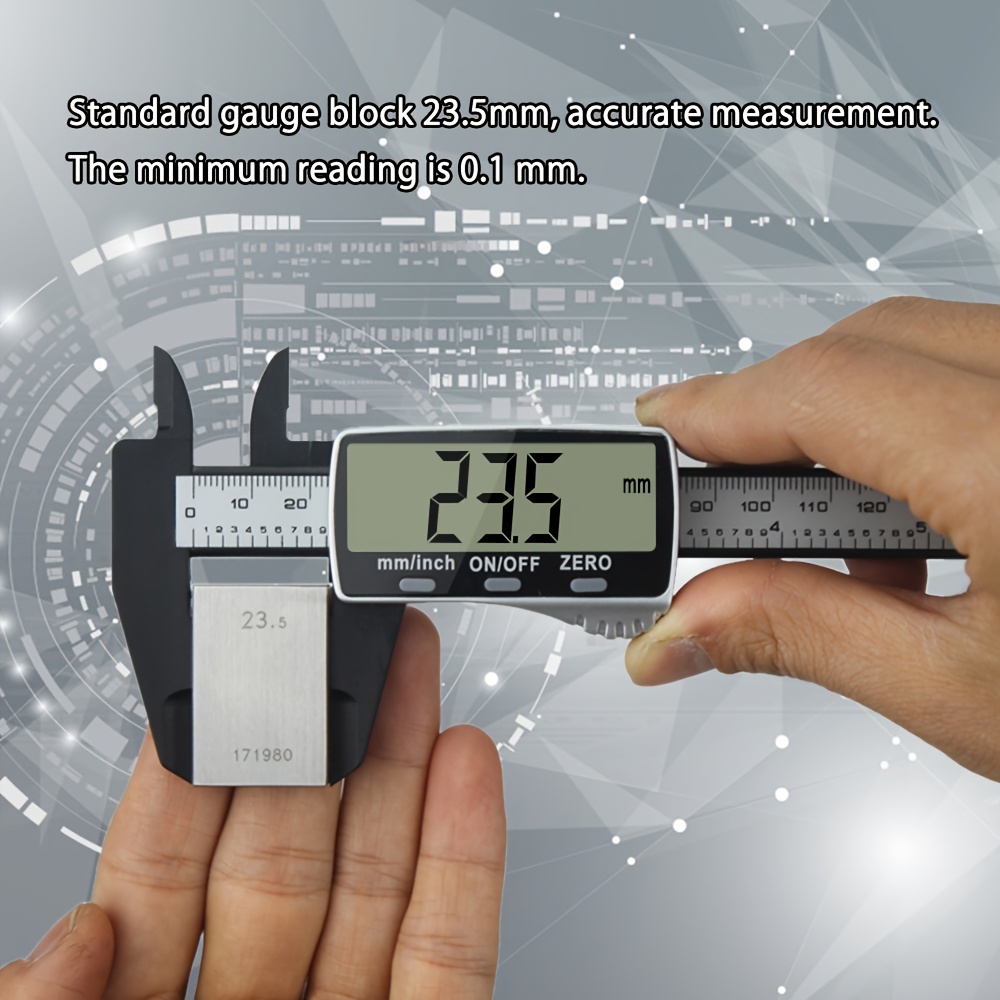 Calibro Digitale, Strumento di Misurazione del Calibro con Ampio Display  LCD da 0 a 6 Pollici Pa66 Pollici Millimetro Calibro a Corsoio Automatico  Per Fai da Te/famiglia : : Commercio, Industria e