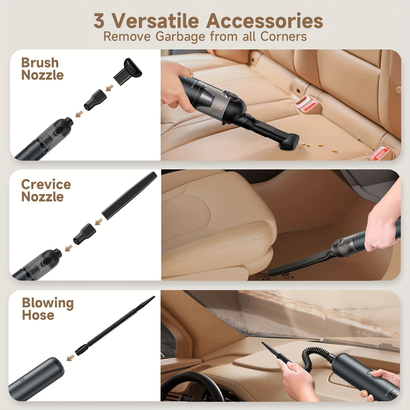 Handheld High Power Portable Car Vacuum Cleaner Garbage Remover