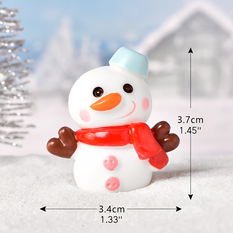 Mini Luminous Resin Christmas Snowman Ornament Glow In The - Temu