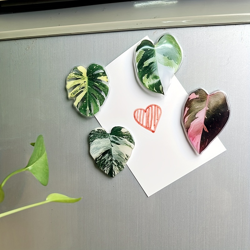 4pcs Fridge Magnets, Leaf Fridge Magnets, Kawaii Acrylic Refrigerator  Magnets, Whiteboard Magnets Sticker, Decorative Refrigerator Magnets, Cute  Offic