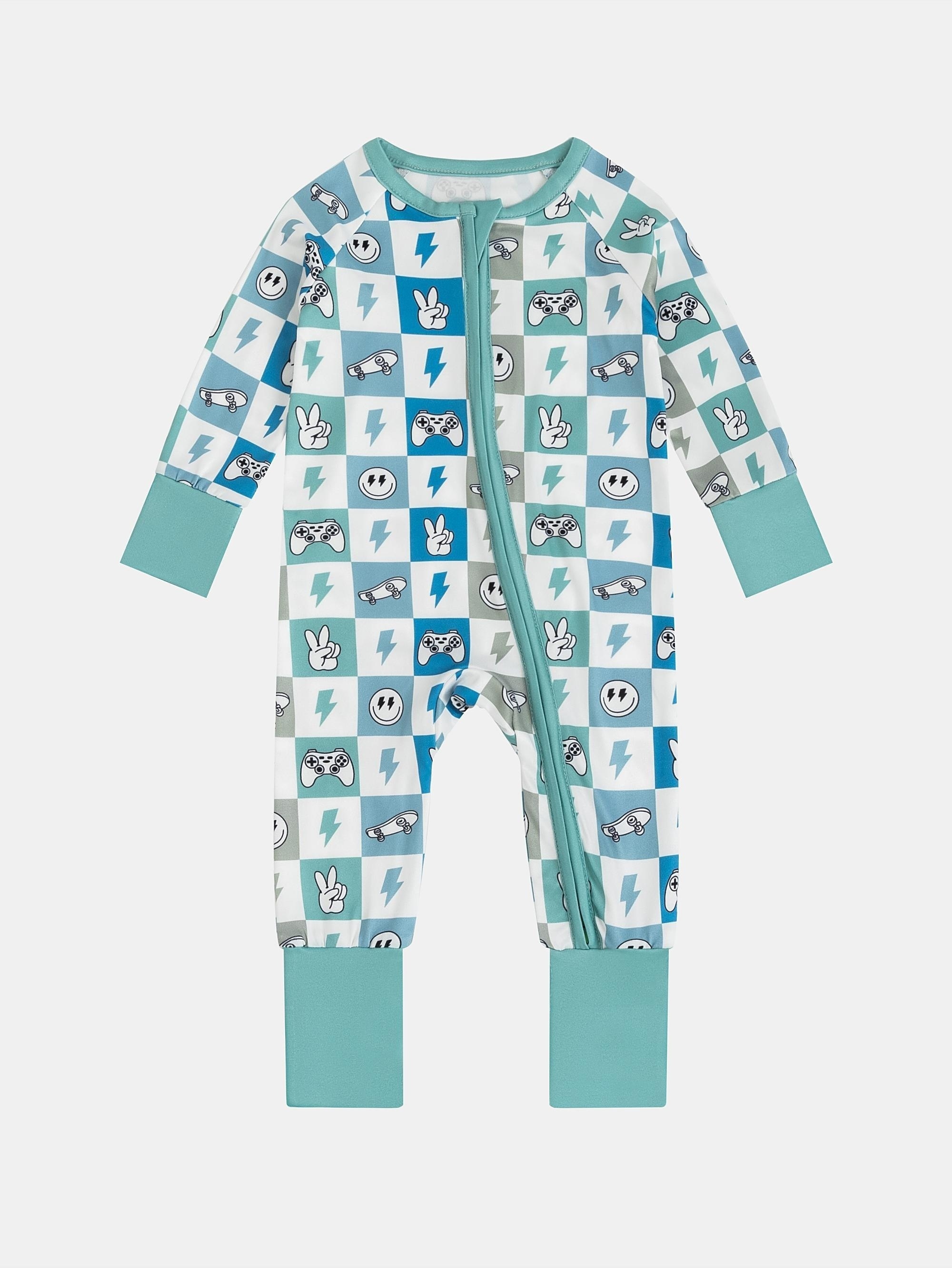 Toddler Baby Boy Checkerboard Print Romper