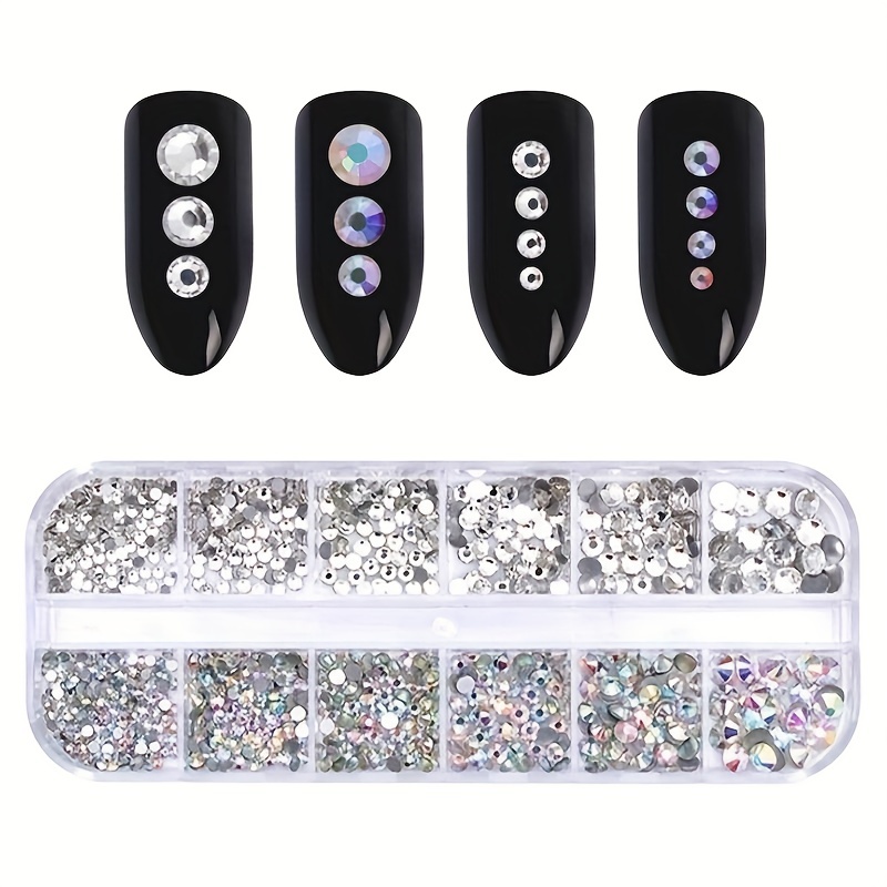 Ab Crystal Flat Back Nail Rhinestone 3d Flat Bottom Mixed - Temu