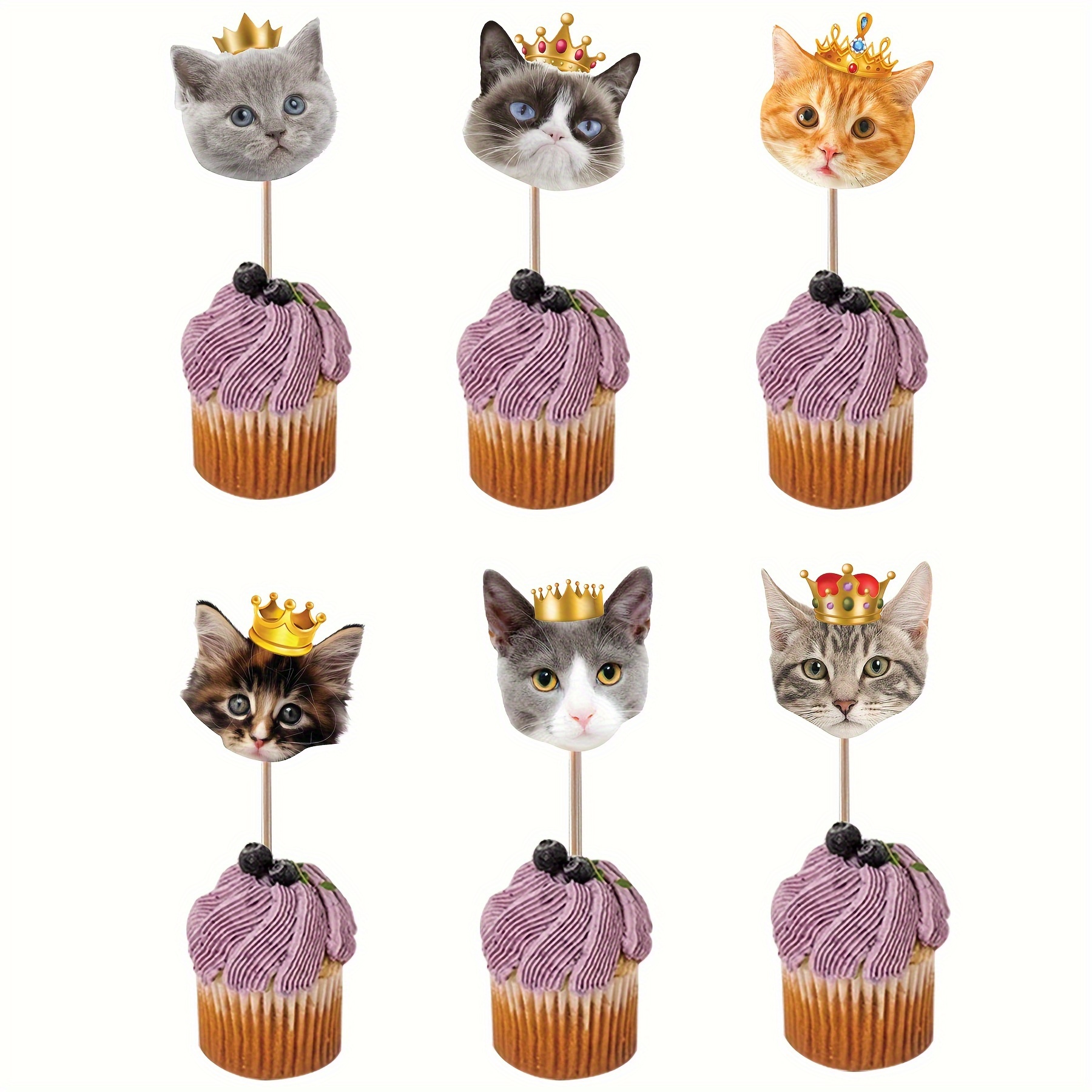 24 Stück Kätzchen Cupcake Dekoration Dessert Lustiges Haustier