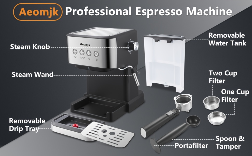 Iagreea Italian Espresso Machine 20bar Detachable Water Tank - Temu