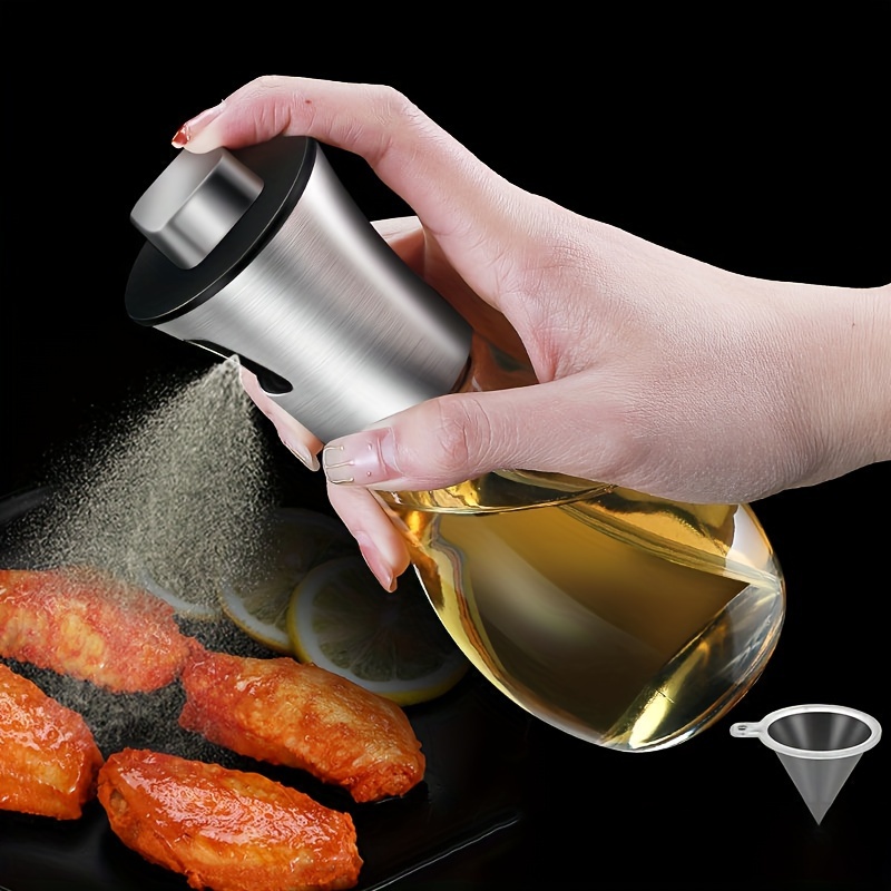 Pulverizador de aceite de cocina Recargable Dispensador de aceite de oliva  Botella de spray 200ml Regadera (h-2)