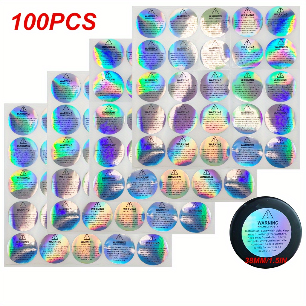 Candle Making Supplies holographic Warning Labels For Candle - Temu