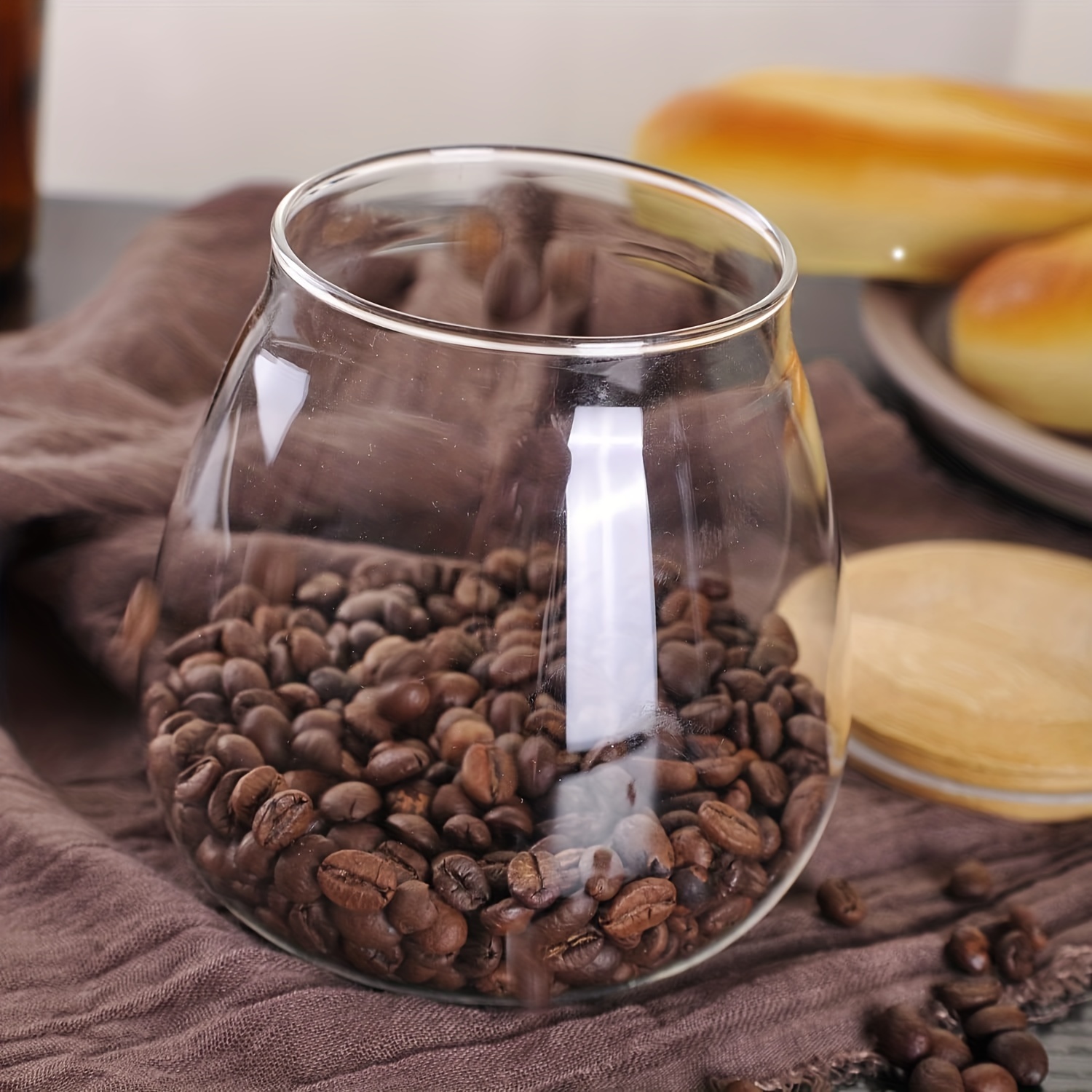 480ml 16oz Clear Borosllicate Glass Storage Canister Jar Container with  Airtight Bamboo Lid for Coffee Spice Candy Salt Cookie Condiment Pepper  Sugar - China Glass Jar with Bamboo Lid and Glass Airtight
