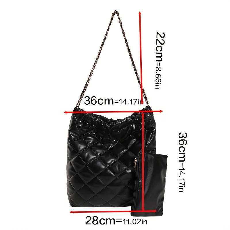 Argyle Quilted Crossbody Bag Set, Luxury Trash Bag With Coin Purse, Trendy  Chain Shoulder Bag For Women - Temu Israel
