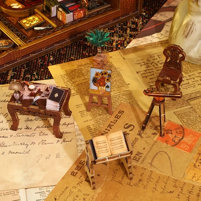 Serre-livres puzzle en bois 3D, modèle de livre décoratif, kit de
