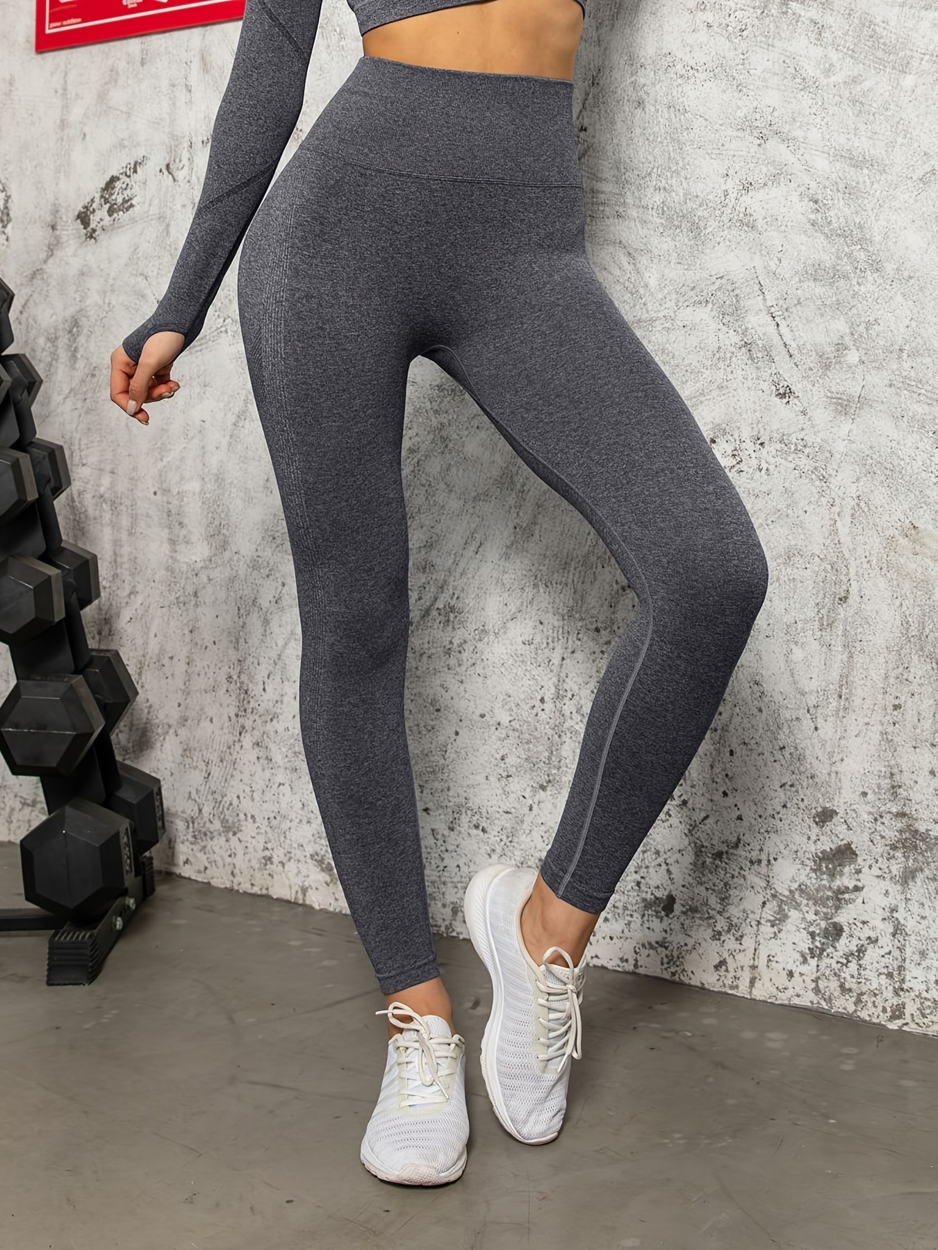 High waist sport legging dames gekleurd, SHEIN, Leger groen, dames yoga  fitness