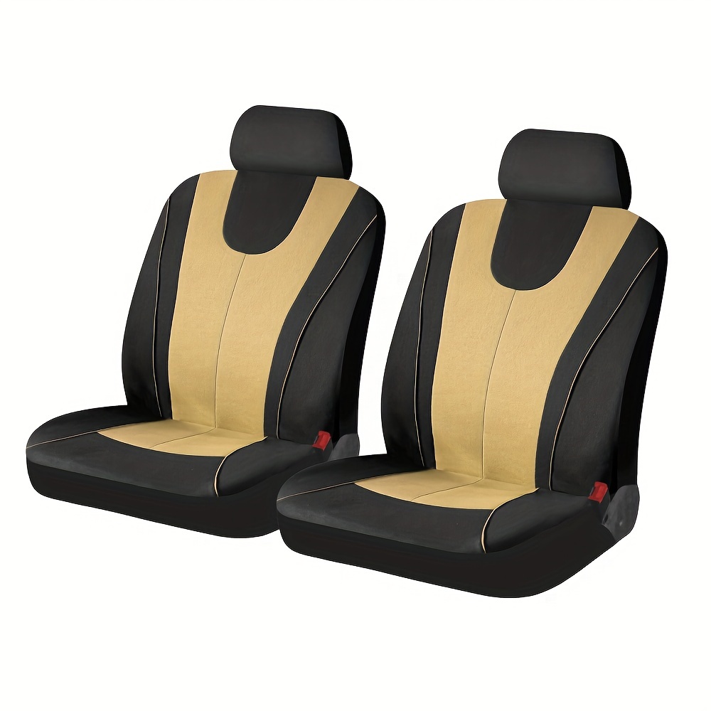 2 fundas de asiento de automóvil para asientos delanteros, transpirables,  impermeables, de poliéster, divididas, protectores de asiento de vehículo