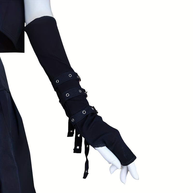 Rivet Belt Decor Punk Gloves Gothic Fingerless Gloves