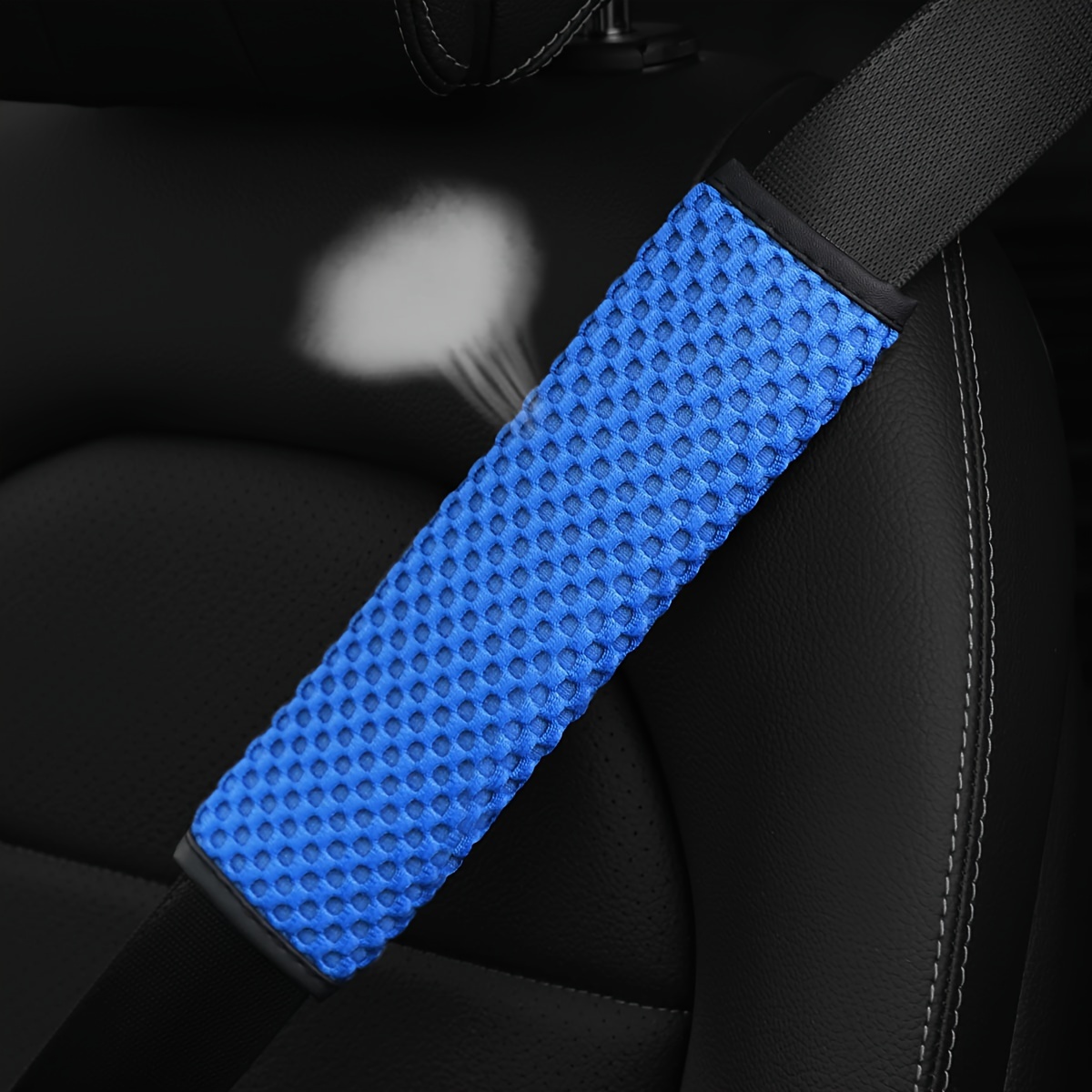 1pc Massage Breathable Mesh Car Seat Belt Shoulder Pad Safety Belt Cover Car Interior Shoulder Reduce Pressure Anti-constriction Unisex