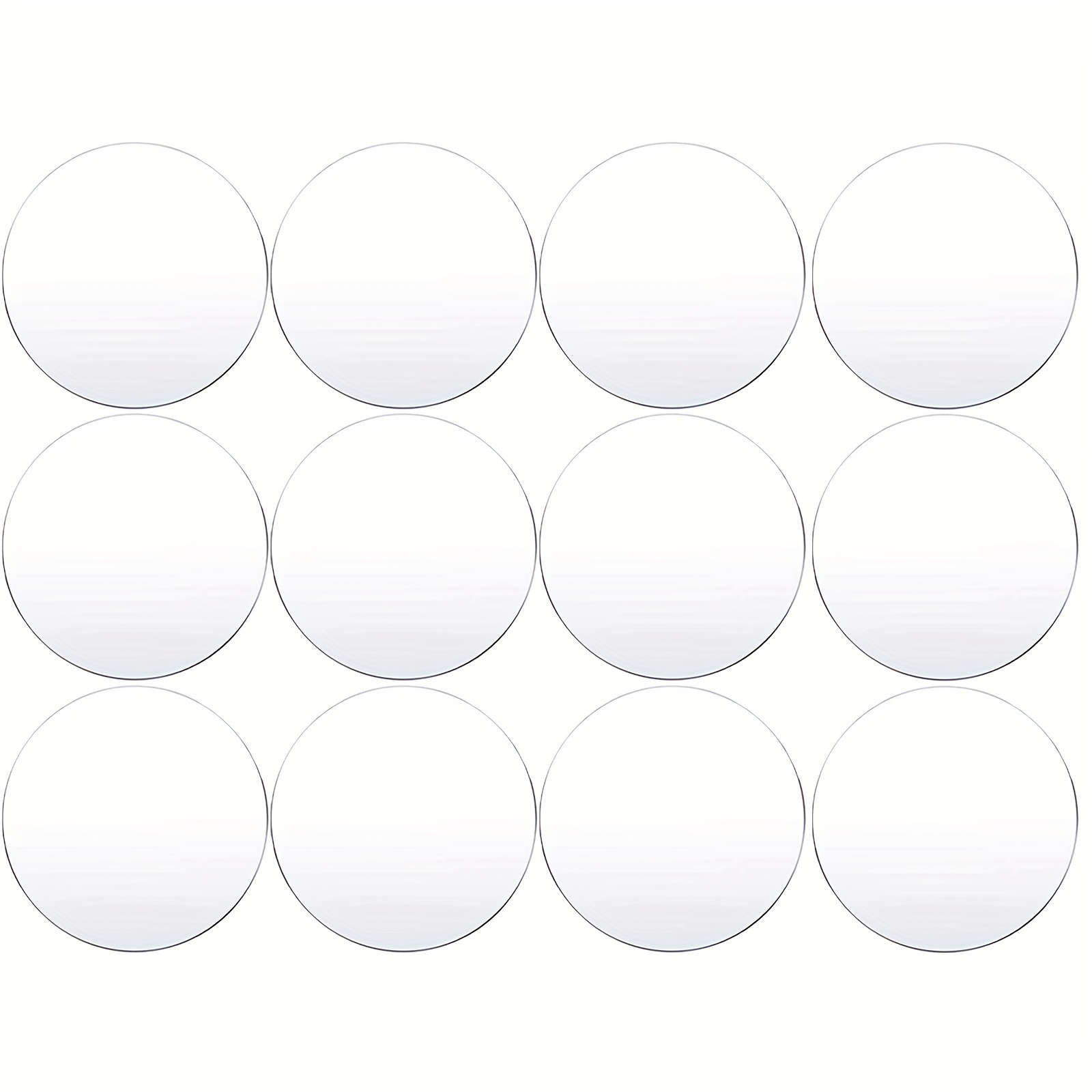 12pcs Clear Acrylic Circles Disc Transparent Round Disk Plastic Blank Panel  For DIY Project, Picture Frame, Art Craft, Festival Ornament (0.04 Inch Th