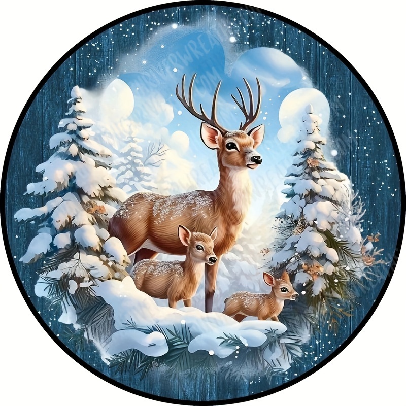 Christmas Deer Diamond Painting Set by Wizardi. WD304 Diamond Art