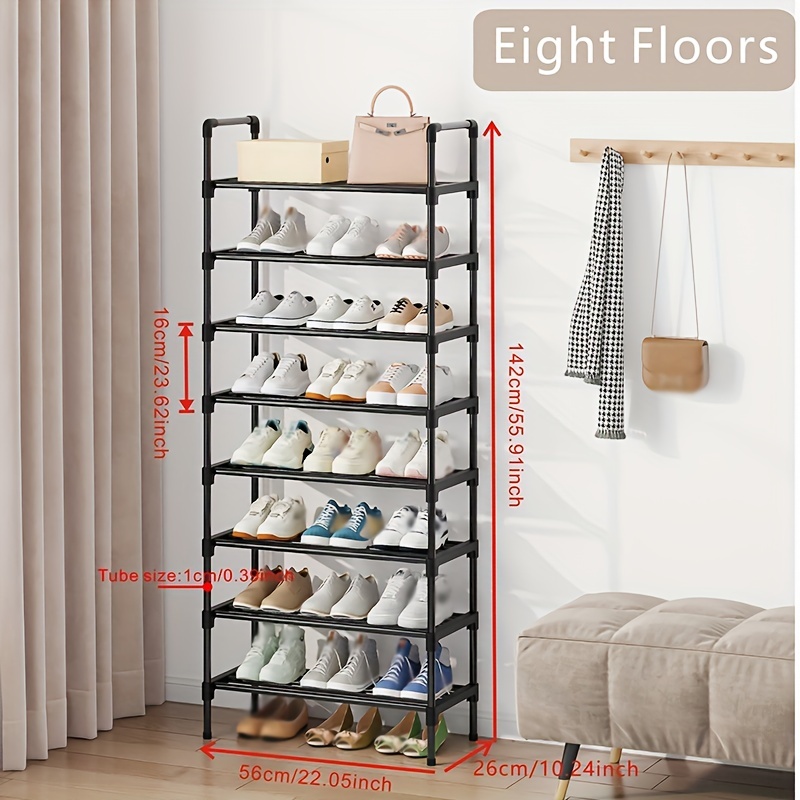 Zapatero de pie para zapatos, armario, almacenamiento de zapatos de metal  fijo de 5 capas para ahorrar espacio en el suelo, zapatero para sala de