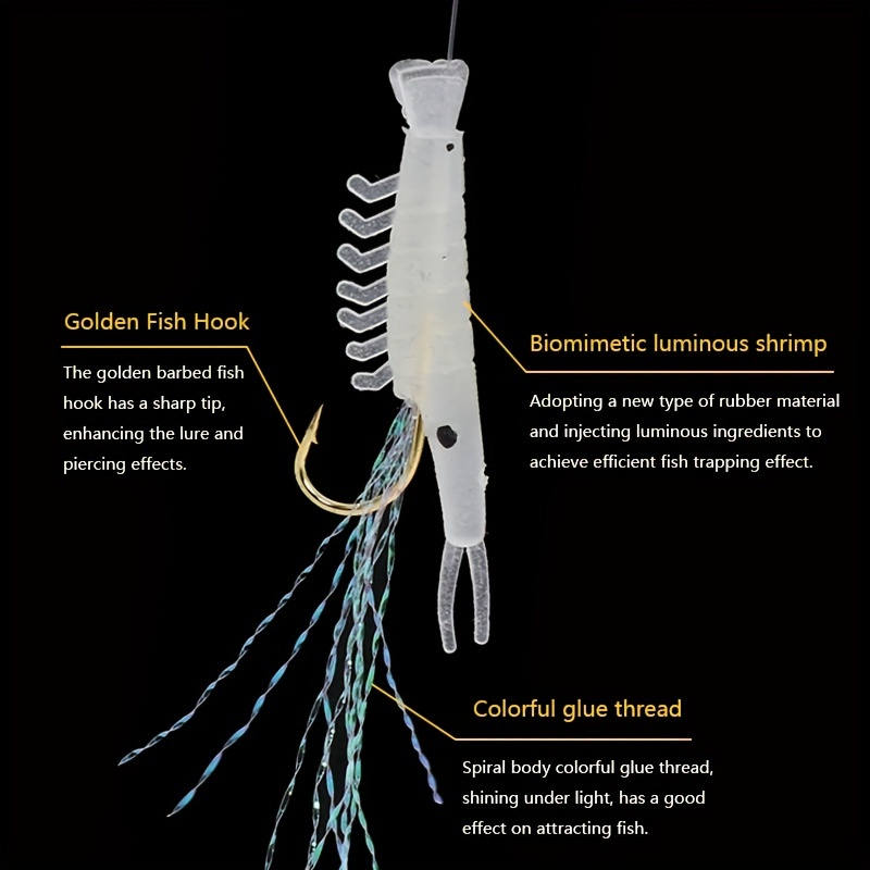 Bionic Soft Lure 5hooks Luminous Shrimp String Hook Anti - Temu Canada