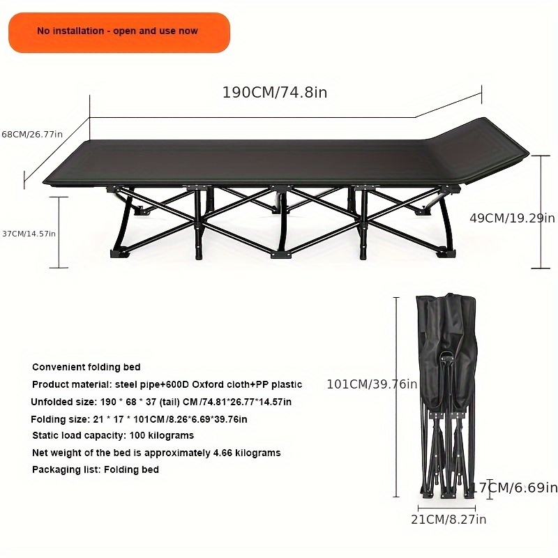 Natureifa-Lit de camping portable pour 2 personnes, lit pliant, ouverture  rapide, 120 noix, poids porteur, randonnée, plage, couchage