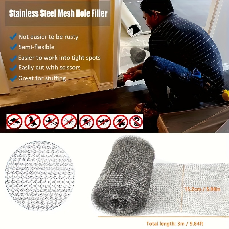 Stainless Steel Wool Rodent Control Fill Fabric, Large DIY Kit
