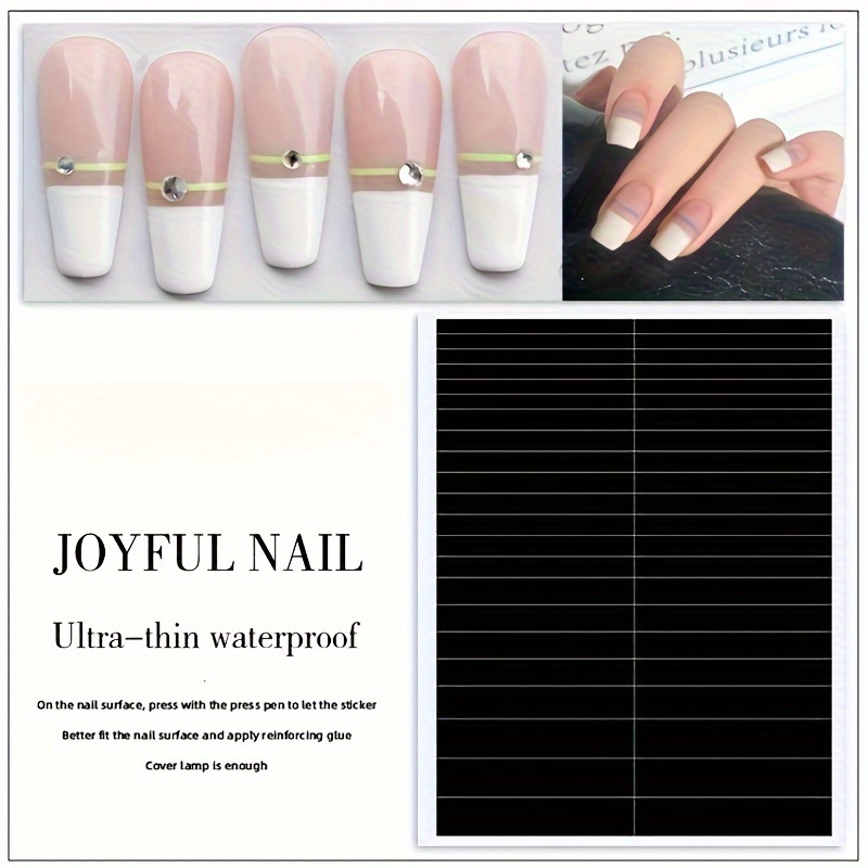 24pcs,French Manicure Nail Stickers, Nail Art Tips Guides For DIY  Decoration Stencil Tools